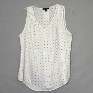 Banana Republic Womens Polka‎ Dot Sleeveless V Neck Top Size M Layering Preppy